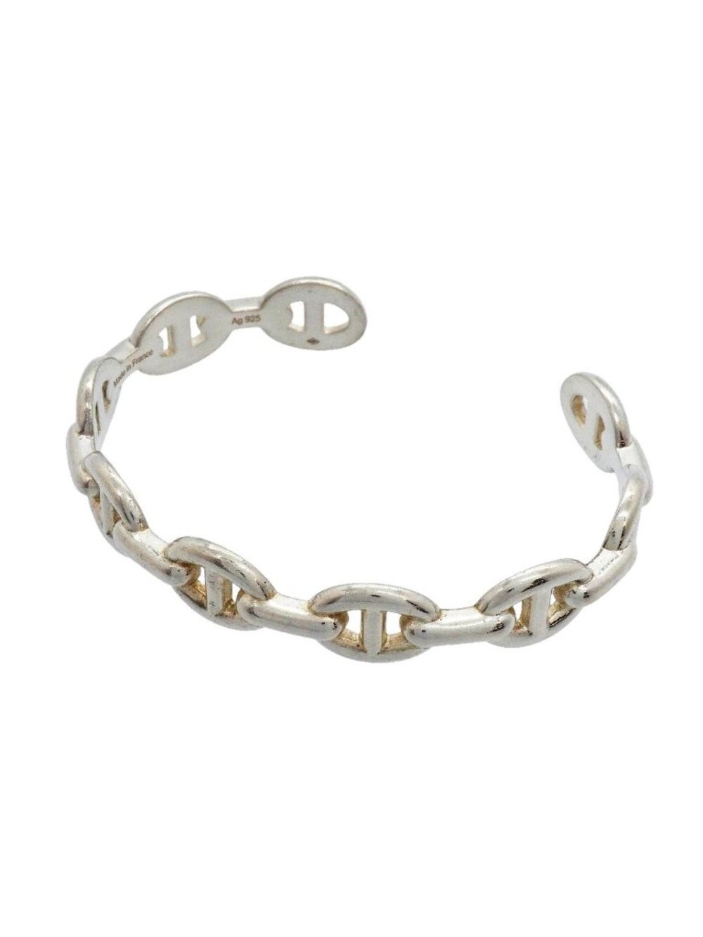 Hermes Bangle Enchainee Chaine D'ancre 925 Sterling Silver Bracelet